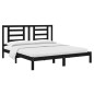 vidaXL Massivholzbett Schwarz 180x200 cm vidaXL Massivholzbett Schwarz 180x200 cm