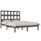 vidaXL Massivholzbett Grau Kiefer 140x190 cm vidaXL Massivholzbett Grau Kiefer 140x190 cm