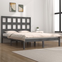 vidaXL Massivholzbett Grau Kiefer 120x190 cm