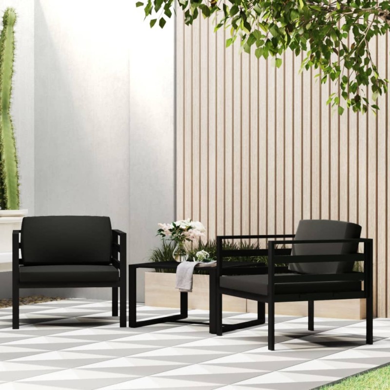 Einzelsofas 2 Stk. mit Kissen Aluminium Anthrazit Einzelsofas 2 Stk. mit Kissen Aluminium Anthrazit