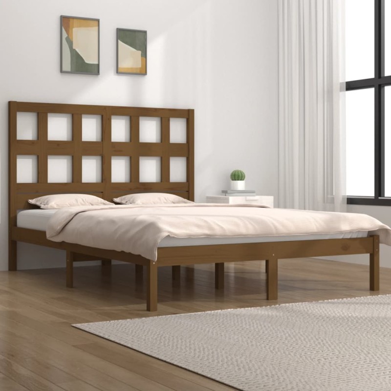 vidaXL Massivholzbett Honigbraun 120x190 cm vidaXL Massivholzbett Honigbraun 120x190 cm