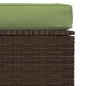 vidaXL Gartenhocker mit Kissen Braun 70x70x30 cm Poly Rattan vidaXL Gartenhocker mit Kissen Braun 70x70x30 cm Poly Rattan