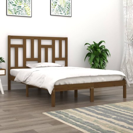 vidaXL Massivholzbett Honigbraun 120x190 cm