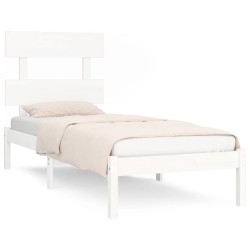 vidaXL Massivholzbett Weiß 90x200 cm