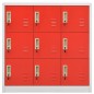 vidaXL Schließfachschränke 2 Stk. Hellgrau und Rot 90x45x92,5cm Stahl vidaXL Schließfachschränke 2 Stk. Hellgrau und Rot 90x45x92,5cm Stahl