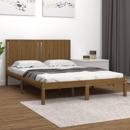 vidaXL Massivholzbett Honigbraun 150x200 cm