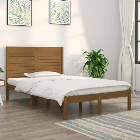 vidaXL Massivholzbett Honigbraun 120x190 cm