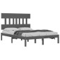 vidaXL Massivholzbett Grau 135x190 cm vidaXL Massivholzbett Grau 135x190 cm