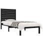 vidaXL Massivholzbett Schwarz 75x190 cm vidaXL Massivholzbett Schwarz 75x190 cm