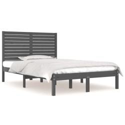 vidaXL Massivholzbett Grau 140x190 cm
