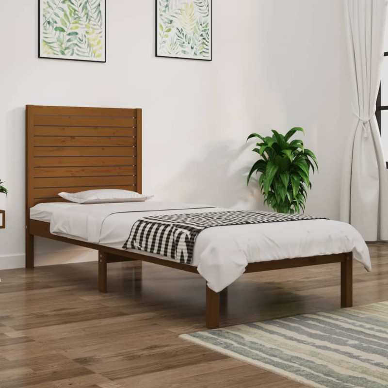 vidaXL Massivholzbett Honigbraun 75x190 cm vidaXL Massivholzbett Honigbraun 75x190 cm