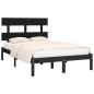 vidaXL Massivholzbett Schwarz 135x190 cm vidaXL Massivholzbett Schwarz 135x190 cm