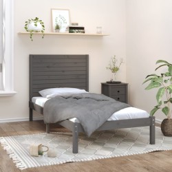 vidaXL Massivholzbett Grau 90x200 cm