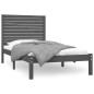 vidaXL Massivholzbett Grau 90x200 cm vidaXL Massivholzbett Grau 90x200 cm