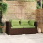 vidaXL 2-Sitzer-Sofa mit Kissen Braun Poly Rattan vidaXL 2-Sitzer-Sofa mit Kissen Braun Poly Rattan