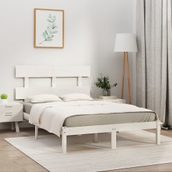 vidaXL Massivholzbett Weiß 200x200 cm