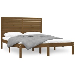 vidaXL Massivholzbett Honigbraun 120x200 cm