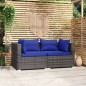 vidaXL 2-Sitzer-Sofa mit Kissen Grau Poly Rattan vidaXL 2-Sitzer-Sofa mit Kissen Grau Poly Rattan