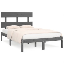 vidaXL Massivholzbett Grau 150x200 cm
