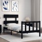 Massivholzbett mit Kopfteil Schwarz 90x200 cm Massivholzbett mit Kopfteil Schwarz 90x200 cm