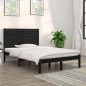 vidaXL Massivholzbett Schwarz 140x190 cm vidaXL Massivholzbett Schwarz 140x190 cm