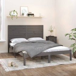 vidaXL Massivholzbett Grau 120x200 cm