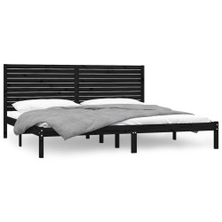vidaXL Massivholzbett Schwarz 200x200 cm