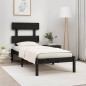 vidaXL Massivholzbett Schwarz 75x190 cm vidaXL Massivholzbett Schwarz 75x190 cm