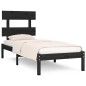 vidaXL Massivholzbett Schwarz 75x190 cm vidaXL Massivholzbett Schwarz 75x190 cm