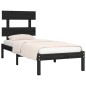 vidaXL Massivholzbett Schwarz 75x190 cm vidaXL Massivholzbett Schwarz 75x190 cm