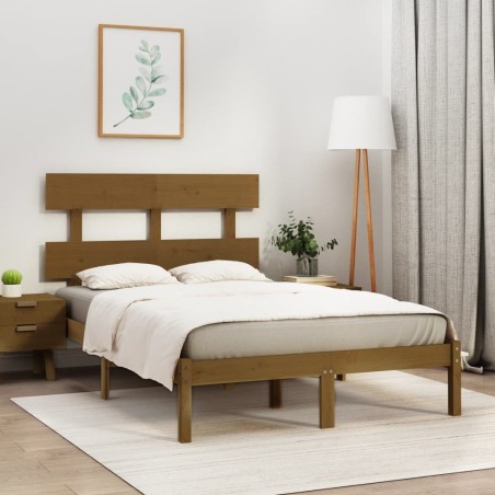 vidaXL Massivholzbett Honigbraun 120x190 cm