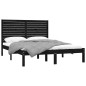vidaXL Massivholzbett Schwarz 140x200 cm vidaXL Massivholzbett Schwarz 140x200 cm