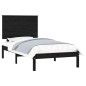 vidaXL Massivholzbett Schwarz 75x190 cm vidaXL Massivholzbett Schwarz 75x190 cm