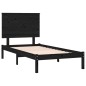 vidaXL Massivholzbett Schwarz 75x190 cm vidaXL Massivholzbett Schwarz 75x190 cm