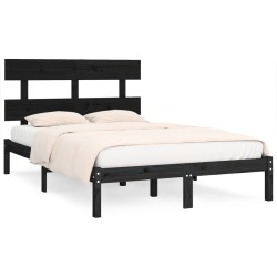 vidaXL Massivholzbett Schwarz 200x200 cm