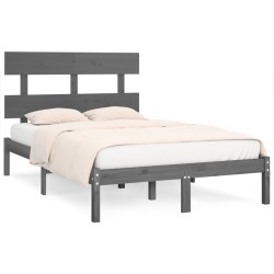 vidaXL Massivholzbett Grau 160x200 cm