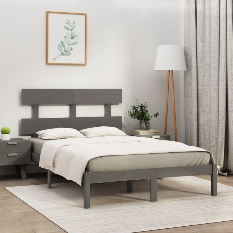 vidaXL Massivholzbett Grau 180x200 cm vidaXL Massivholzbett Grau 180x200 cm