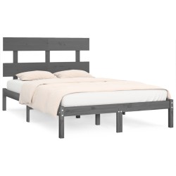 vidaXL Massivholzbett Grau 180x200 cm