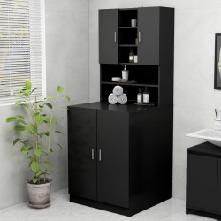 vidaXL Waschmaschinenschrank Schwarz