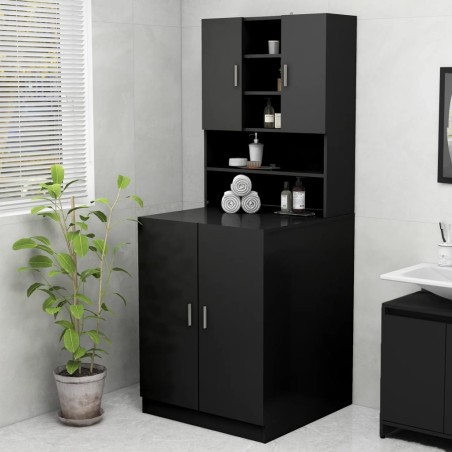 vidaXL Waschmaschinenschrank Schwarz