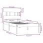 vidaXL Massivholzbett Schwarz 90x190 cm vidaXL Massivholzbett Schwarz 90x190 cm