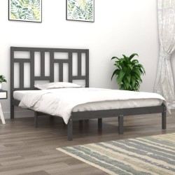 vidaXL Massivholzbett Grau Kiefer 200x200 cm