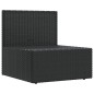 Garten-Mittelsofa mit Kissen Schwarz Poly Rattan Garten-Mittelsofa mit Kissen Schwarz Poly Rattan