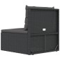 Garten-Mittelsofa mit Kissen Schwarz Poly Rattan Garten-Mittelsofa mit Kissen Schwarz Poly Rattan