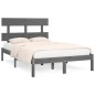 vidaXL Massivholzbett Grau 140x190 cm vidaXL Massivholzbett Grau 140x190 cm