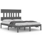 vidaXL Massivholzbett Grau 140x190 cm vidaXL Massivholzbett Grau 140x190 cm