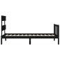 Massivholzbett mit Kopfteil Schwarz 90x200 cm Massivholzbett mit Kopfteil Schwarz 90x200 cm
