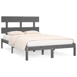 vidaXL Massivholzbett Grau 200x200 cm