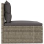Garten-Mittelsofa mit Kissen Grau Poly Rattan Garten-Mittelsofa mit Kissen Grau Poly Rattan