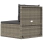 Garten-Mittelsofa mit Kissen Grau Poly Rattan Garten-Mittelsofa mit Kissen Grau Poly Rattan